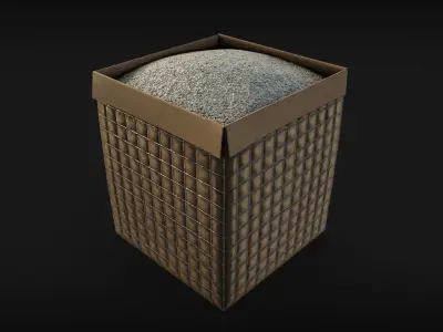 Sand Barricades military grade Low-poly 3D model