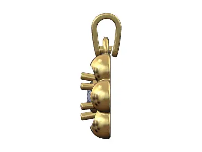 Diamond Florentine solitaire pendant charm 3D print model