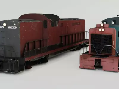 Two diesel locomotive 3D models 3D Model Pack