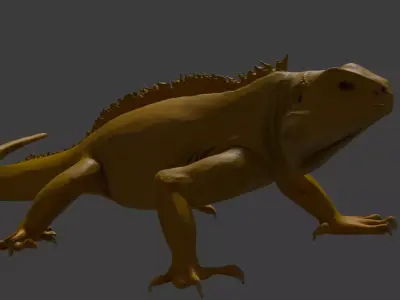 Golden Iguana 3D model