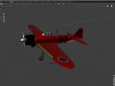 Mitsubishi A6M Zero 3D model shop
