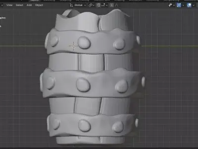 High poly Wooden Barrel 3D model