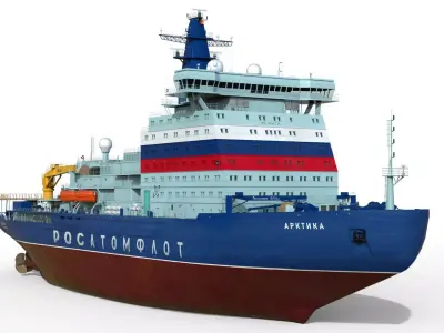 Arktika Project 22220 icebreakers 3D model