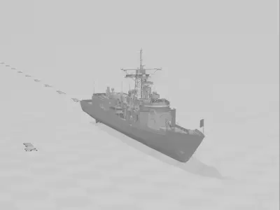 United States Navy Oliver Hazard Perry-class frigate 3D print model