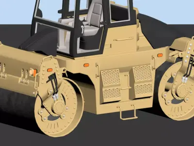 Double-drum vibratory roller 3D model