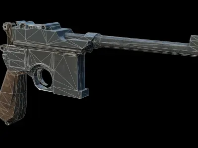 Mauser C96 Low-poly 3D model purchase