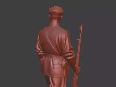 Military sculpture warrior  military battle war hero  soldier 3D print model 7