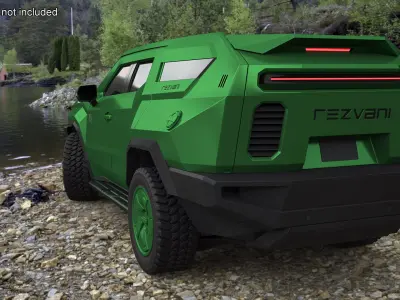 2024 Rezvani Vengeance Armored SUV Green 3D model