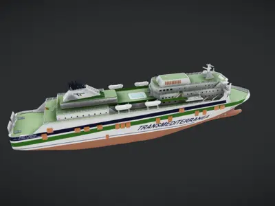cargo ship B04 3D model
