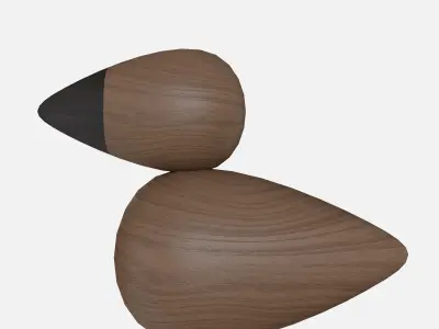 Wood bird Low-poly 3D model
