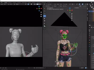 wadwa computer screen showing different animations Free 3D model