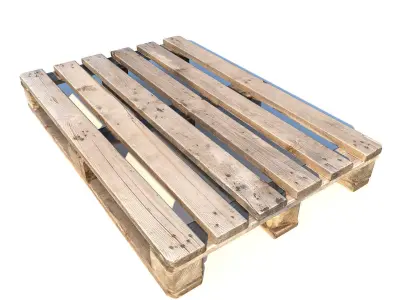 Old dirty pallet Low-poly 3D model