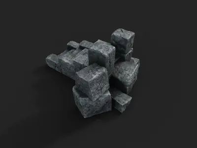 Old Stairs Low-poly 3D model buy
