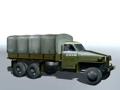Studebaker-us6 military truck Low-poly 3D model