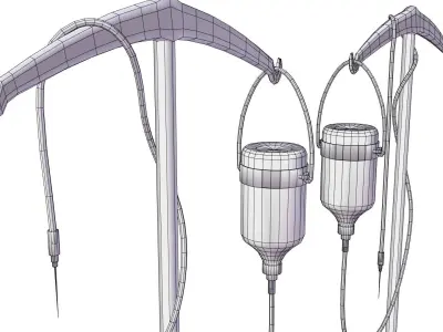 Low Poly Vintage IV Stand Low-poly 3D model