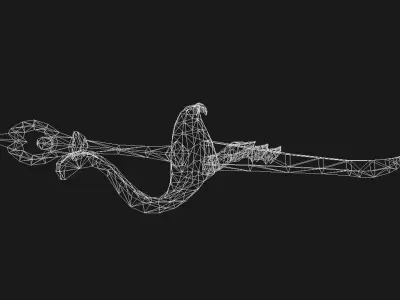 Futuristic Sword Low-poly 3D model 11