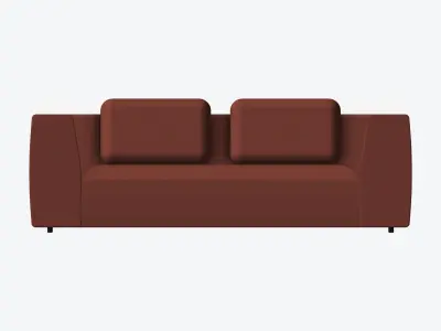 Seat - Sofa - Simplicity - Double - Two Arm Low-poly 3D model