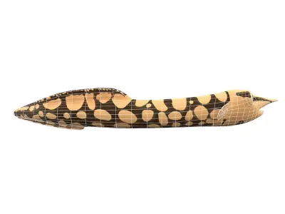 Tire Track Eel Fish Cartoon Animated Low-poly 3D model