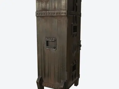 Vintaged industrial metall cupboard loft da1 Free low-poly 3D model