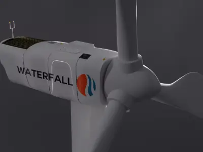 Wind Turbine Low-poly 3D model 9