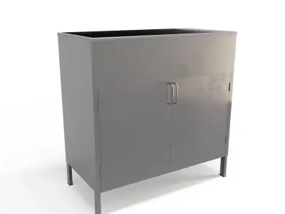 Metal Sink with Cabinet Low-poly 3D model