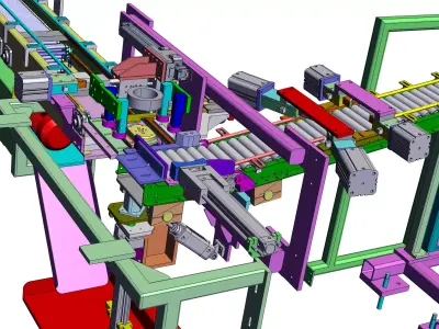 Highly automated filling production line 3D model