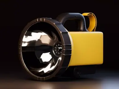 Industrial Handheld Flashlight 3D model