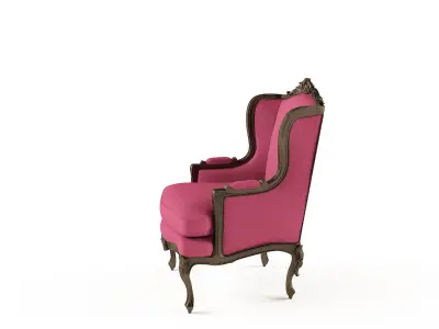 Old Antique Wing Arm Chair 3D model