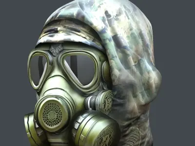 Gas mask helmet 3d model military combat fantasy cyborg Low-poly 3D model buy