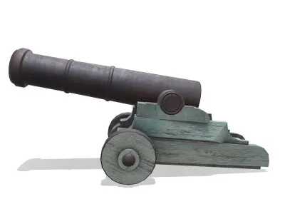 Old Cannon Low-poly PBR Free low-poly 3D model