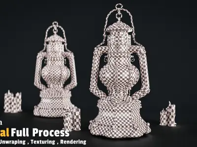 Lantern Low-poly 3D model 10