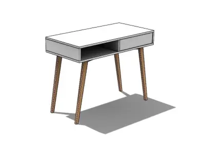 Retro table wooden Low-poly 3D model