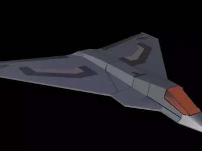 Jet aircraft model Low-poly 3D model