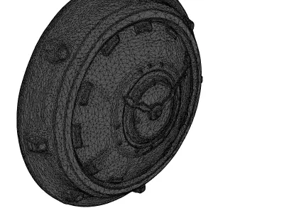 Industrial Steampunk Wall Clock 3D model