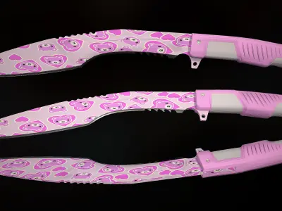 Knife Kukri - Hello Teddy Low-poly 3D model