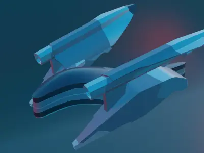 Futuristic Sci-Fi Aircraft Model Low-poly 3D model
