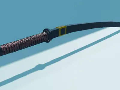 Japanese Katana with Sheath Dual-Tone Blade - Game Ready Weapon 3D model