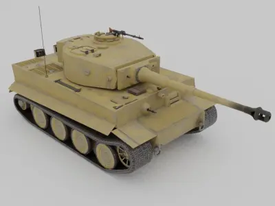 Tiger Ausf  E Heavy Tank Low-poly 3D model