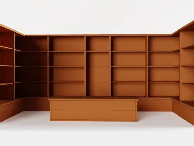 Shop Display with Counter Low-poly 3D model