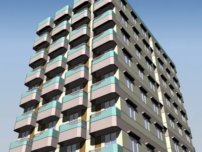 Apartment Building 3D model get