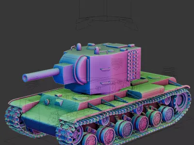 KB 2 Tank Low-poly 3D model