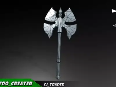 Magic Spell Axe Fantasy Game 3d model Low-poly 3D model