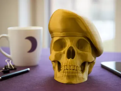 Peruvian Army Beret Skull printable and renderable 3D print model
