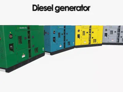 Diesel generators Low-poly 3D model
