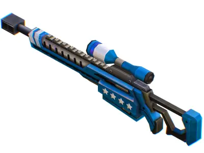 LowPoly Cartoon Sci-Fi Sniper Rifle Future Low-poly 3D model get