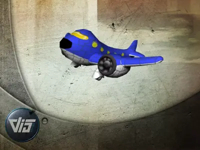 Cartoon airplane Free low-poly 3D model