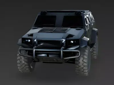 Realistic Heavy Armored SUV 3D Model Low-poly 3D model