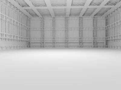 Hangar Interior - No Material Low-poly 3D model