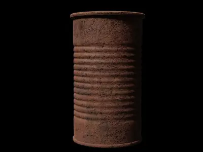 Old rusty oil barrel Low-poly 3D model