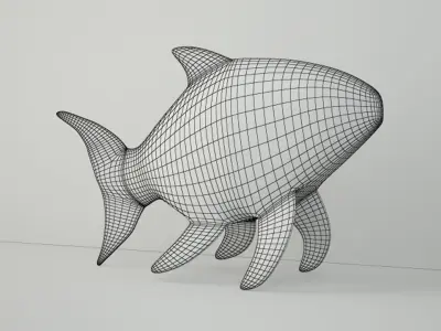Midcentury Brass Fish 3D model